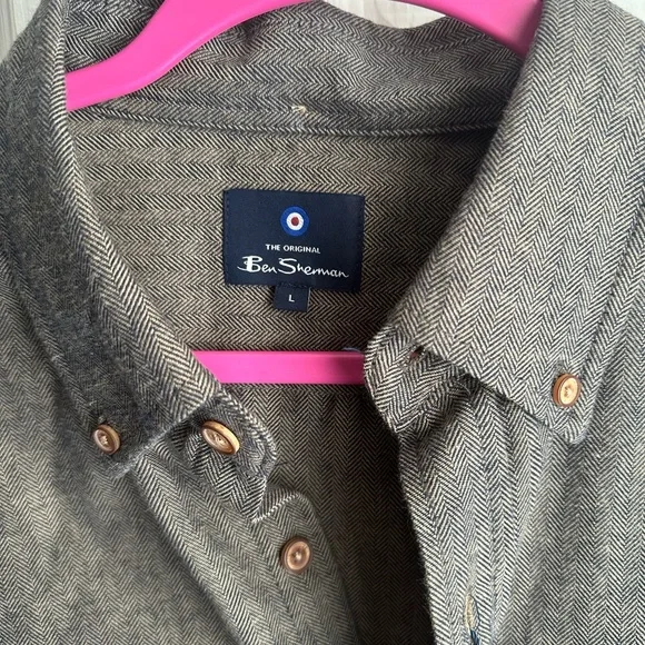 Ben Sherman Herringbone Shirt in Brown - Picture 3 of 6